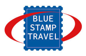 Blue Stamp Travel Logo