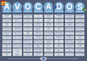 AVACADOS - Features of Interesting Writing Spanish Poster