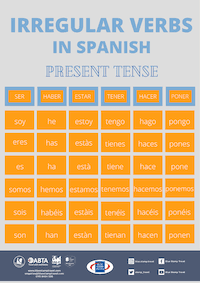 Most Common Spanish Irregular Verbs Conjugation Poster