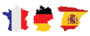France Germany Spain Flag Maps