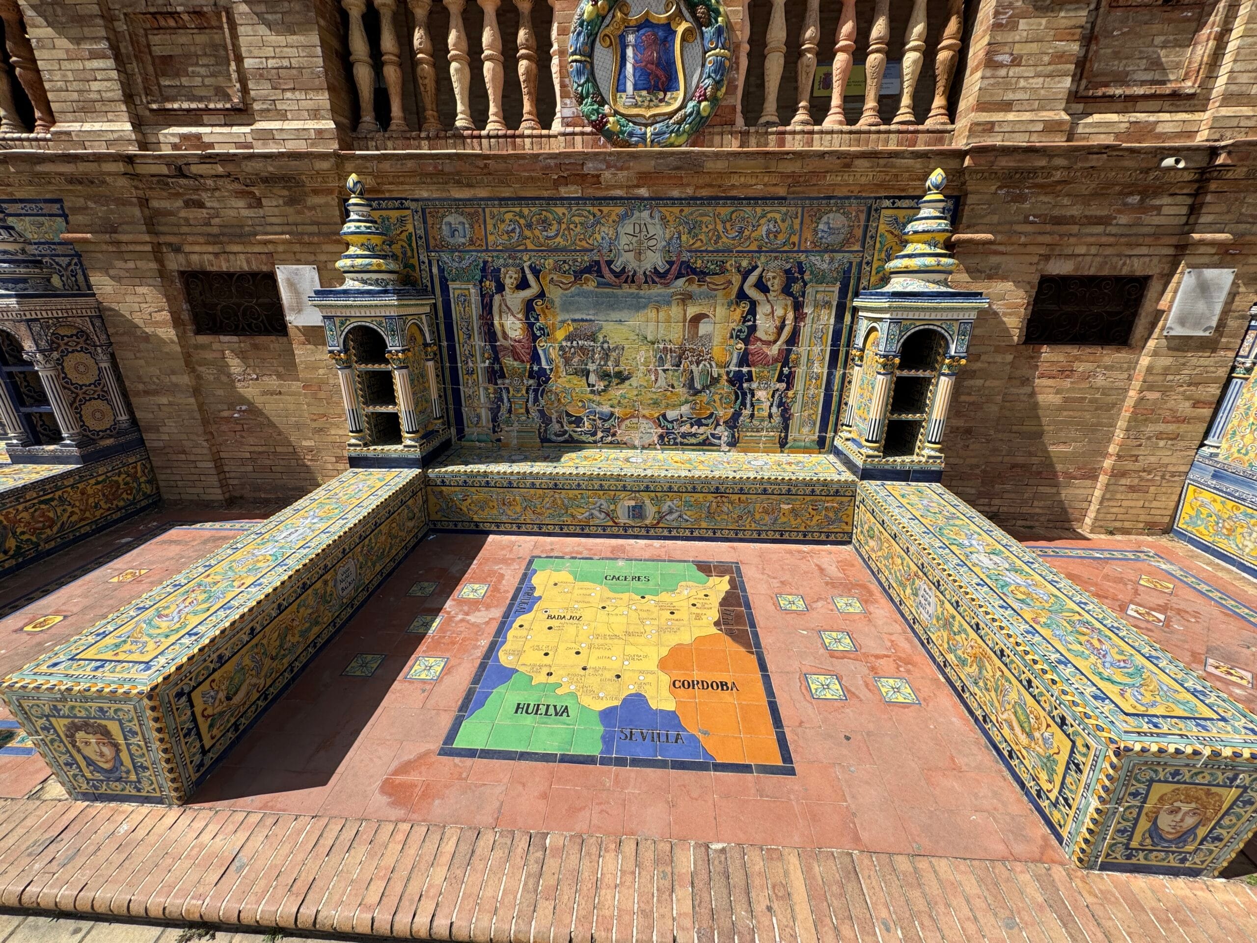 Plaza de España mosaic bays, Seville, Spain.