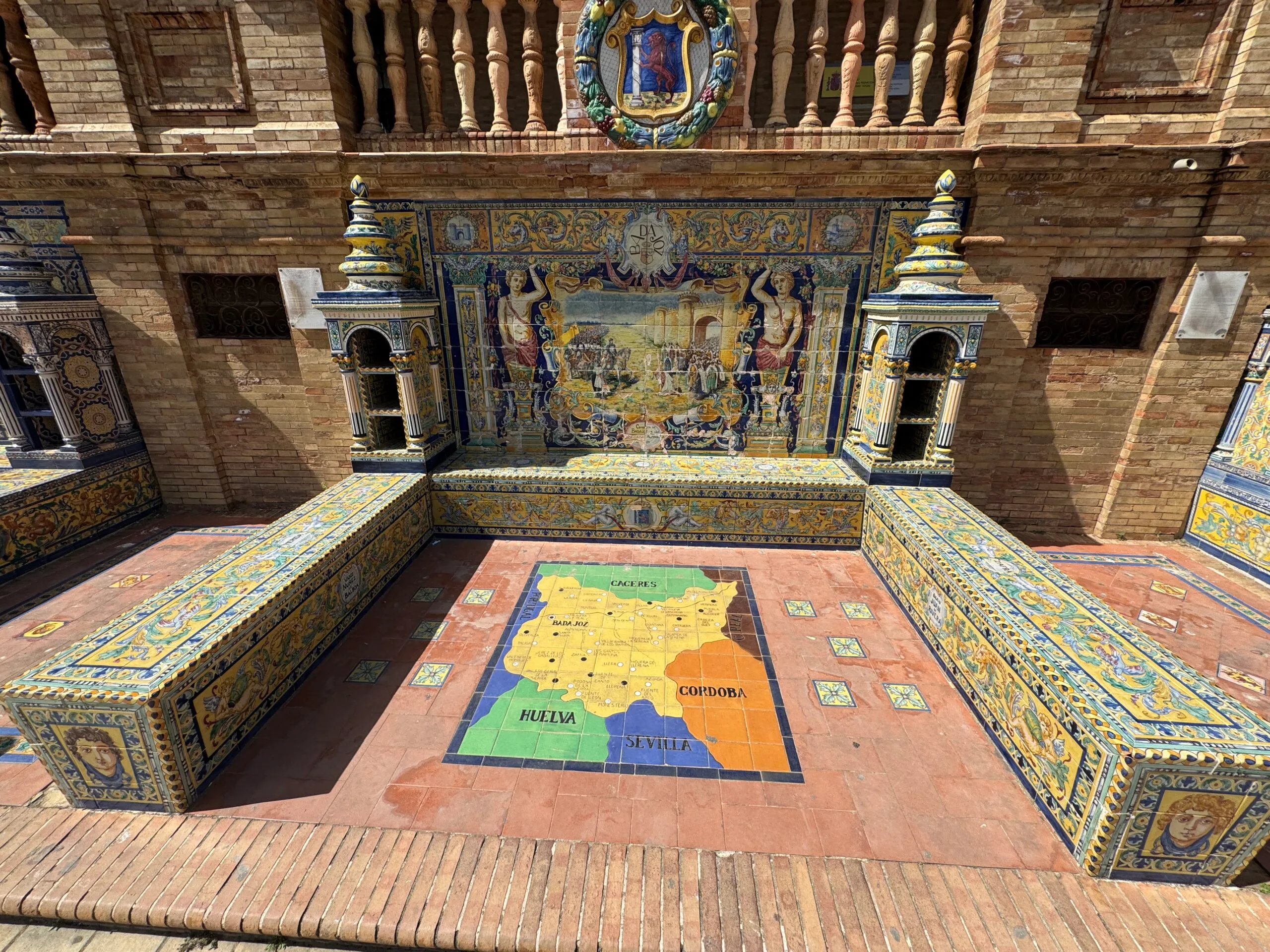 Plaza de España mosaic bays, Seville, Spain.