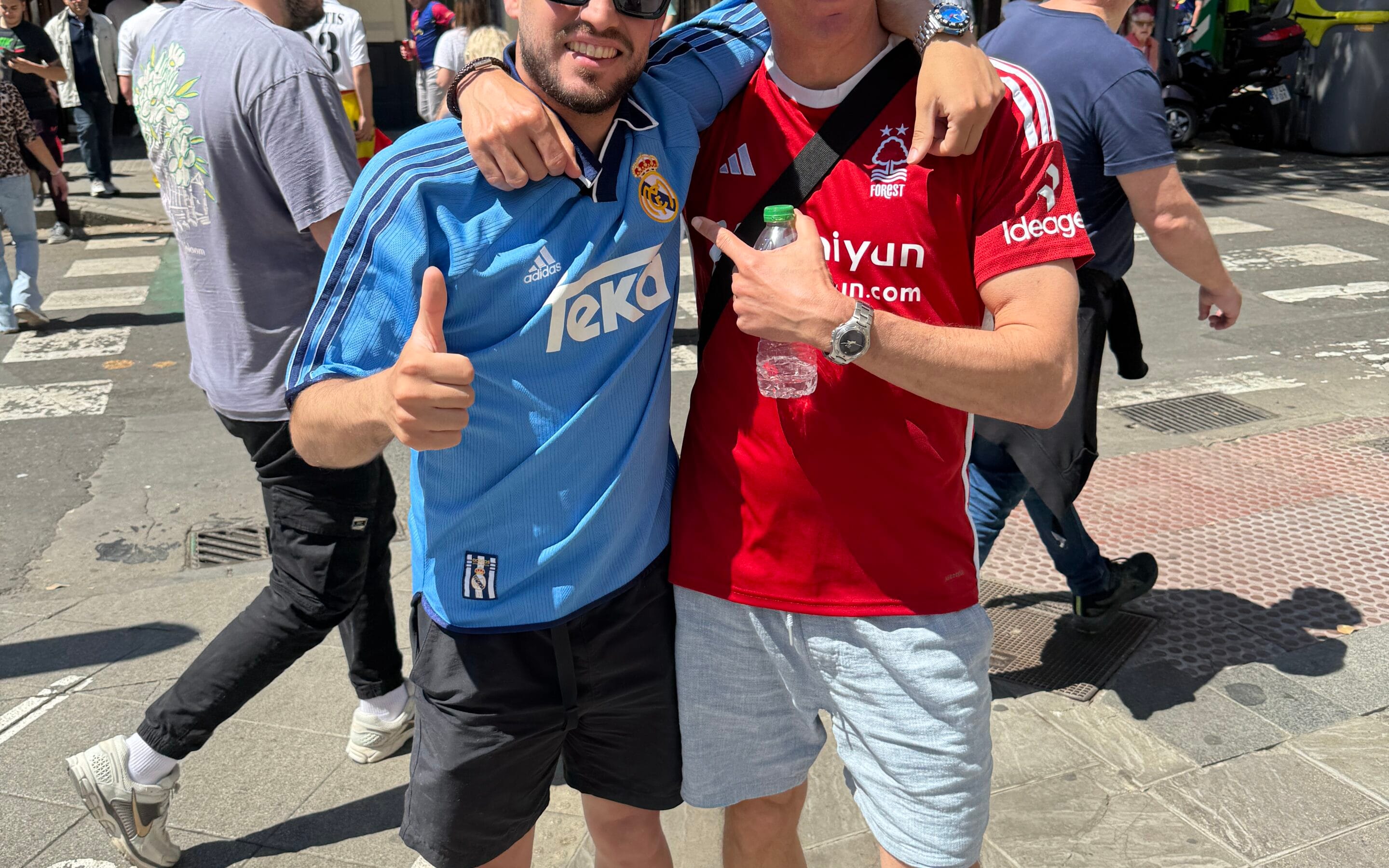 Real Madrid fan with Nottingham Forest Fan