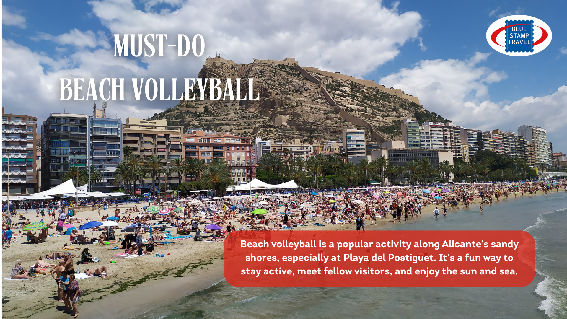 A crowded beach in Alicante