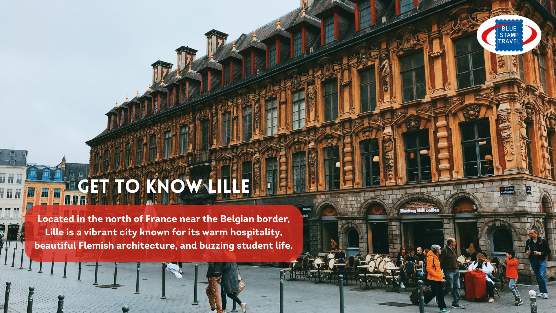 The facade of the former stock exchange in Lille, richly carved and decorated.