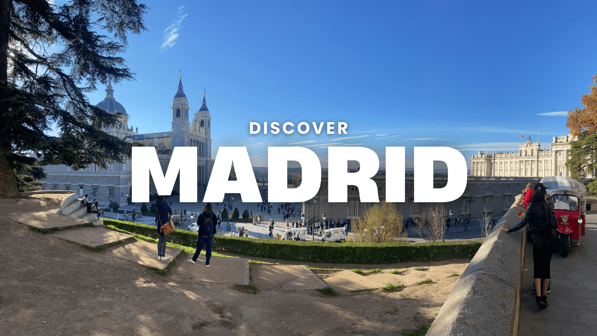A view of the cathedral and Palacio Real in Madrid