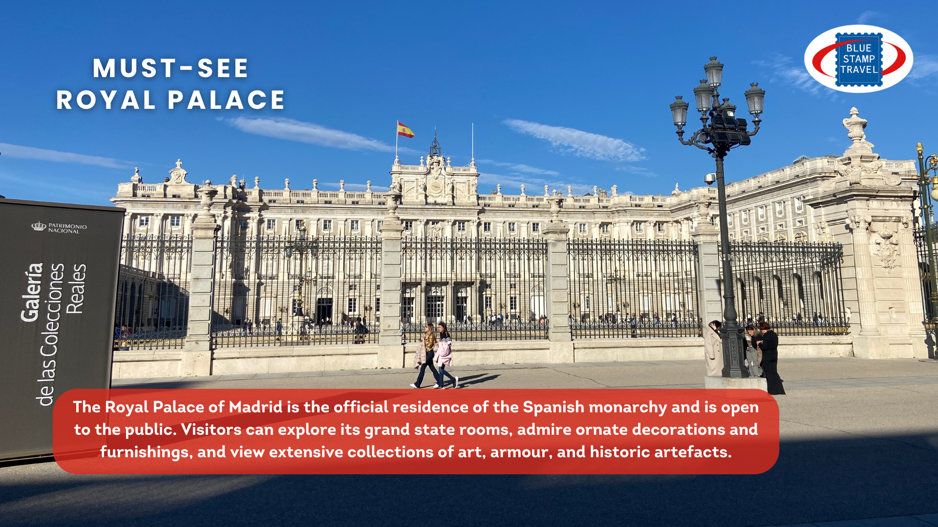 The grand Baroque facade of the Palacio Real in Madrid