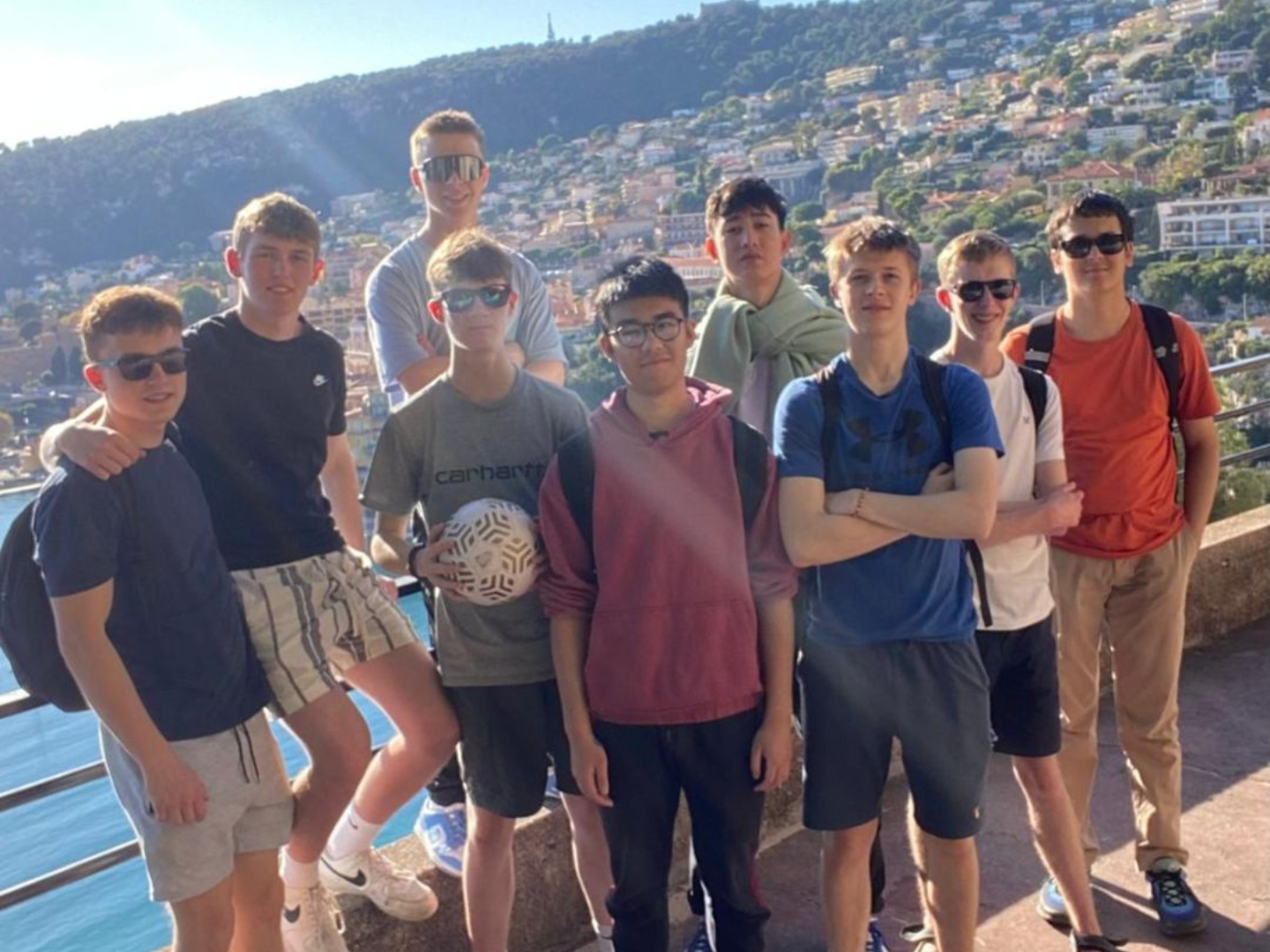 A group of students on a Blue Stamp Travel trip to Nice.