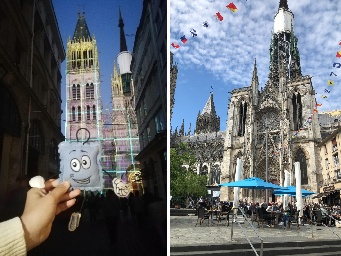 Two views of Rouen Cathedral