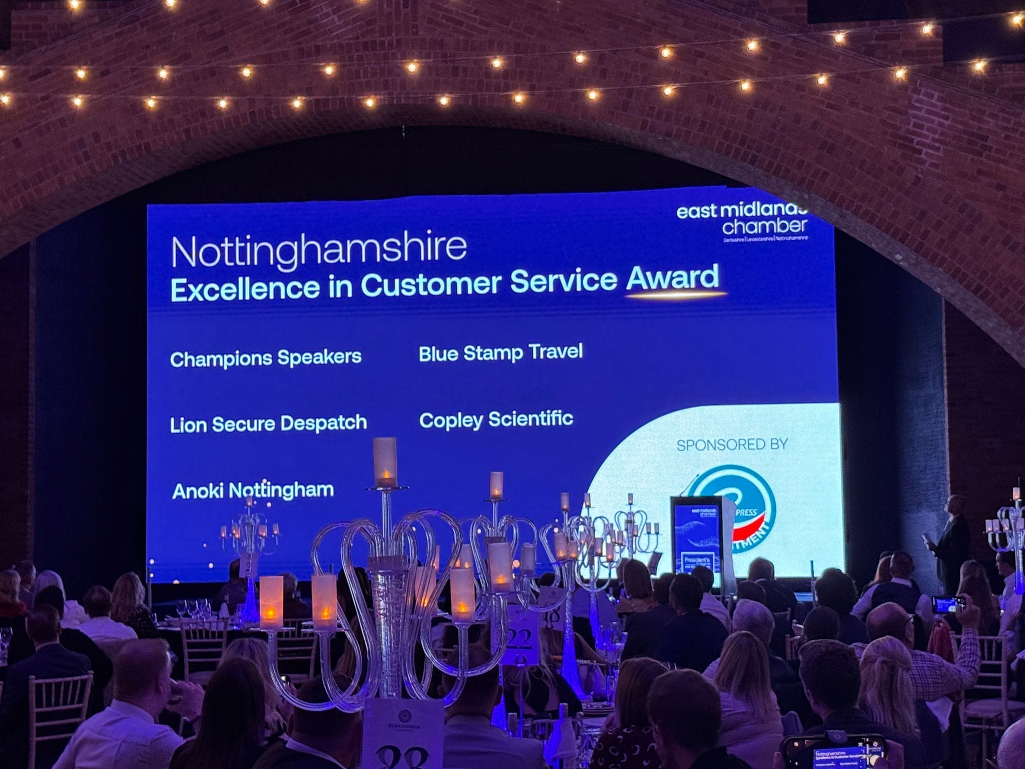 Our East Midlands Chamber Nottinghamshire Business Awards nomination in the “Excellence in Customer Service Award” category.