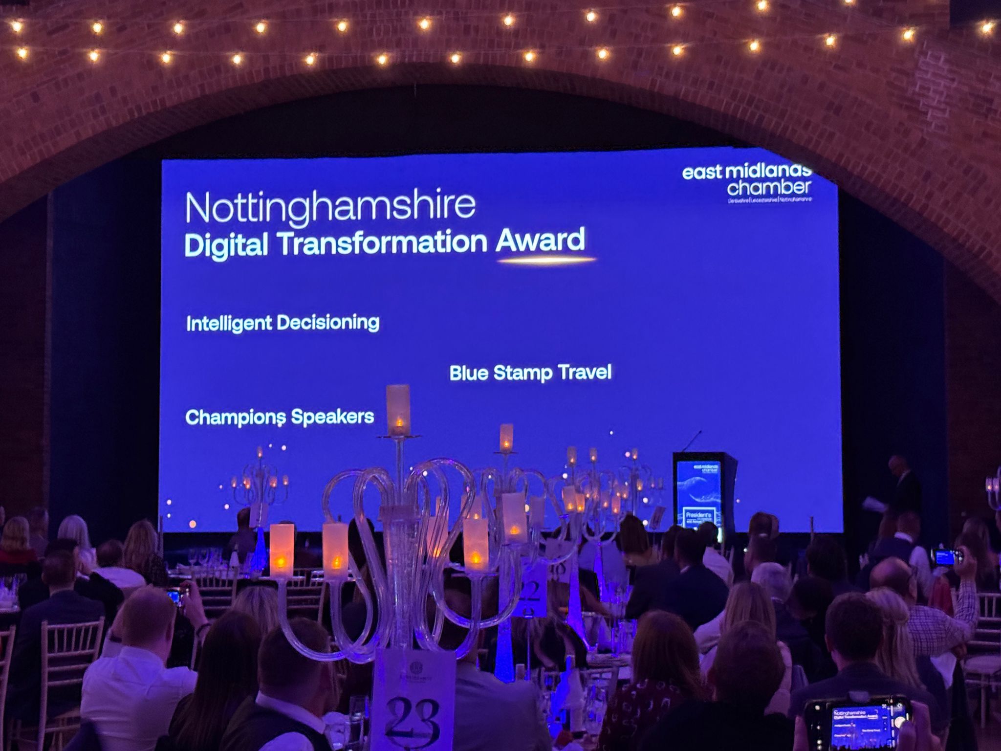 Our East Midlands Chamber Nottinghamshire Business Awards nomination in the “Digital Transformation Award” catgeory.