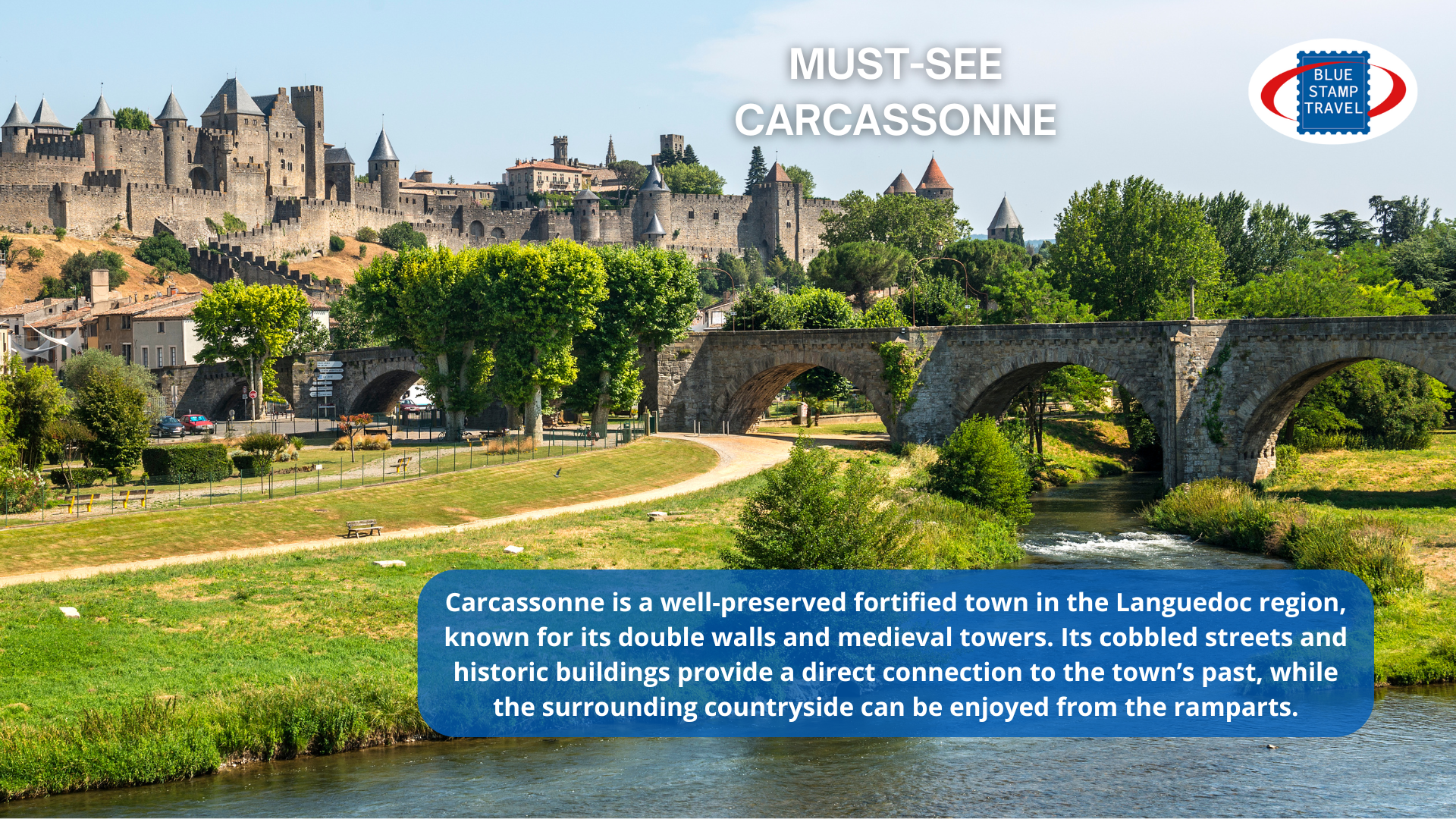 The bridge and castle walls of Carcassonne