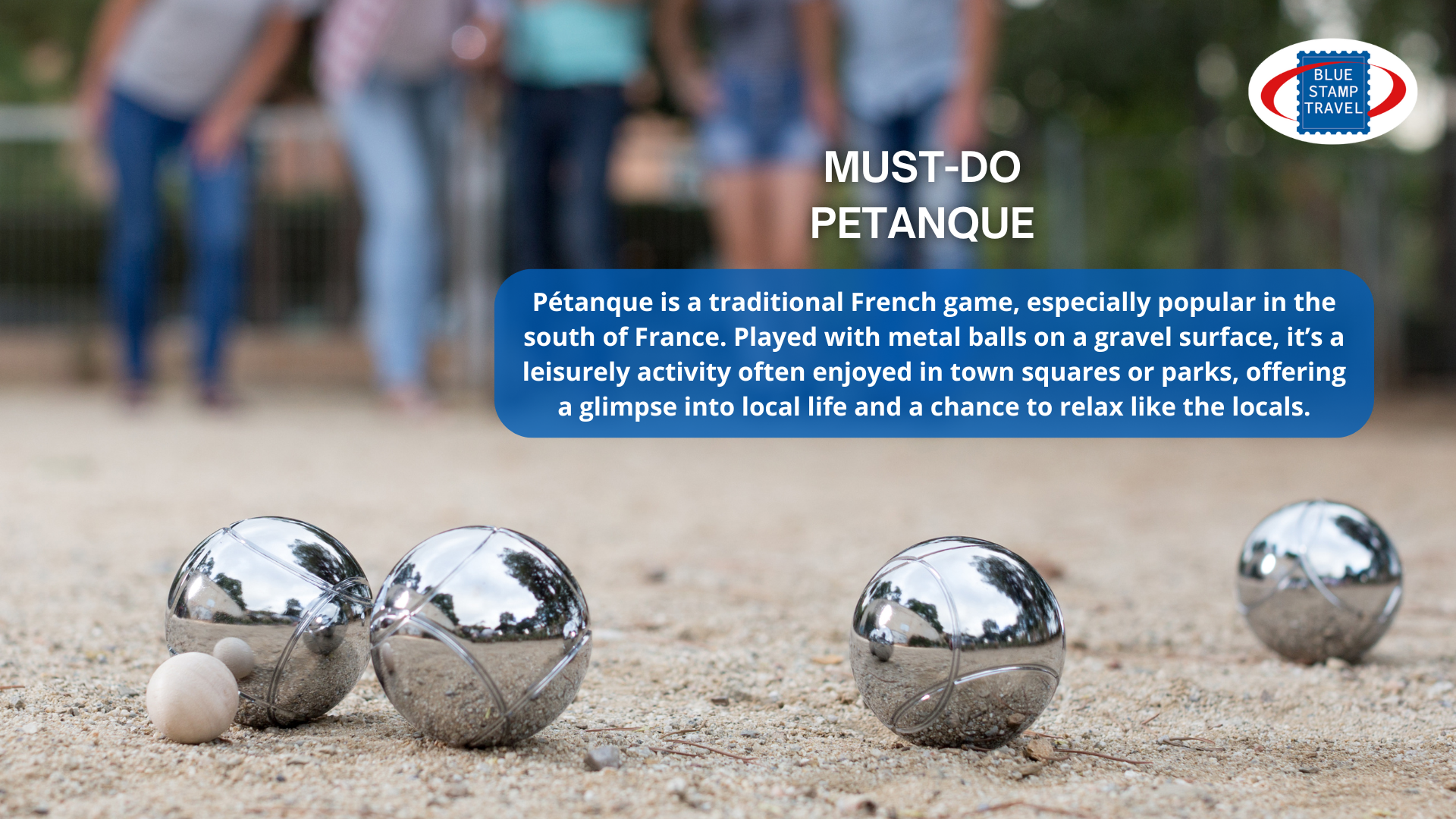 Shiny silver petanque balls lie on the ground