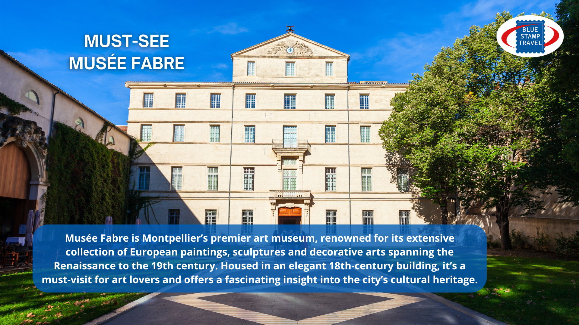Musee Fabre in Montpelllier: an austere stone-built building with little decoration