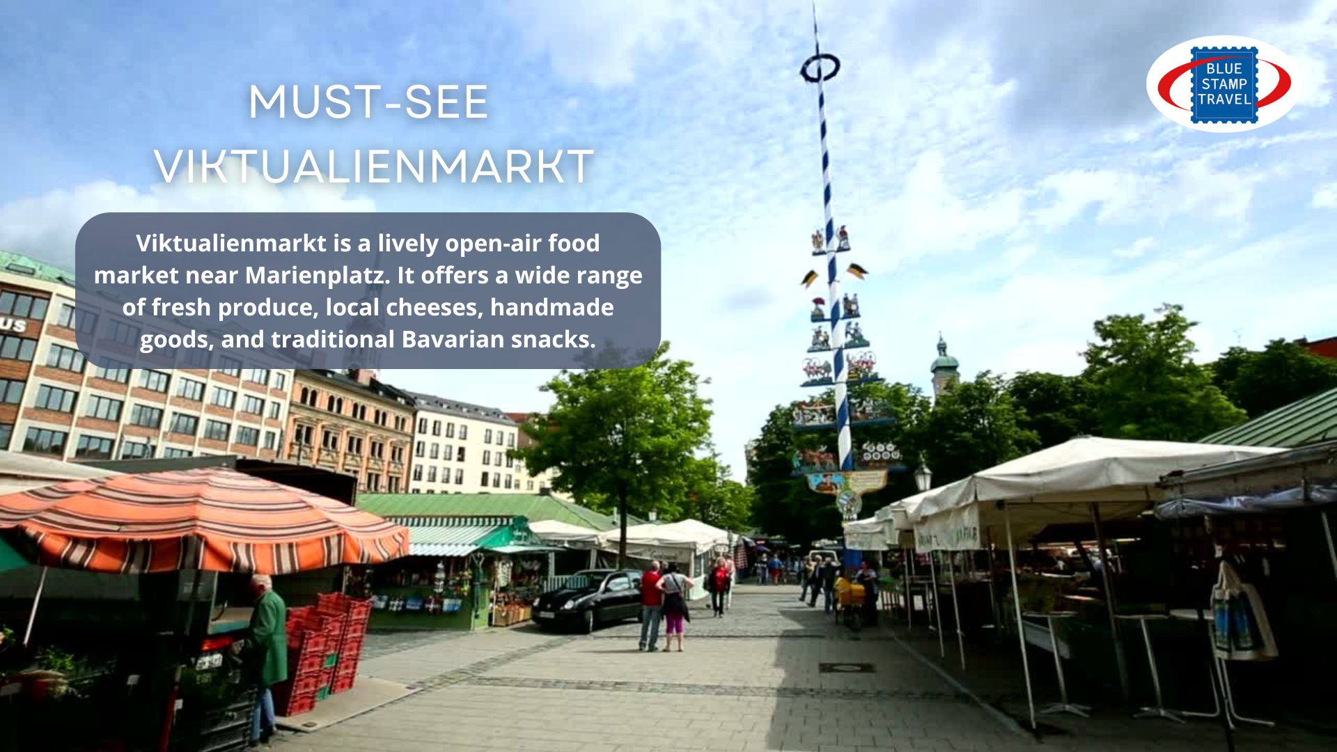 The market stalls of the Viktualienmarkt in Munich