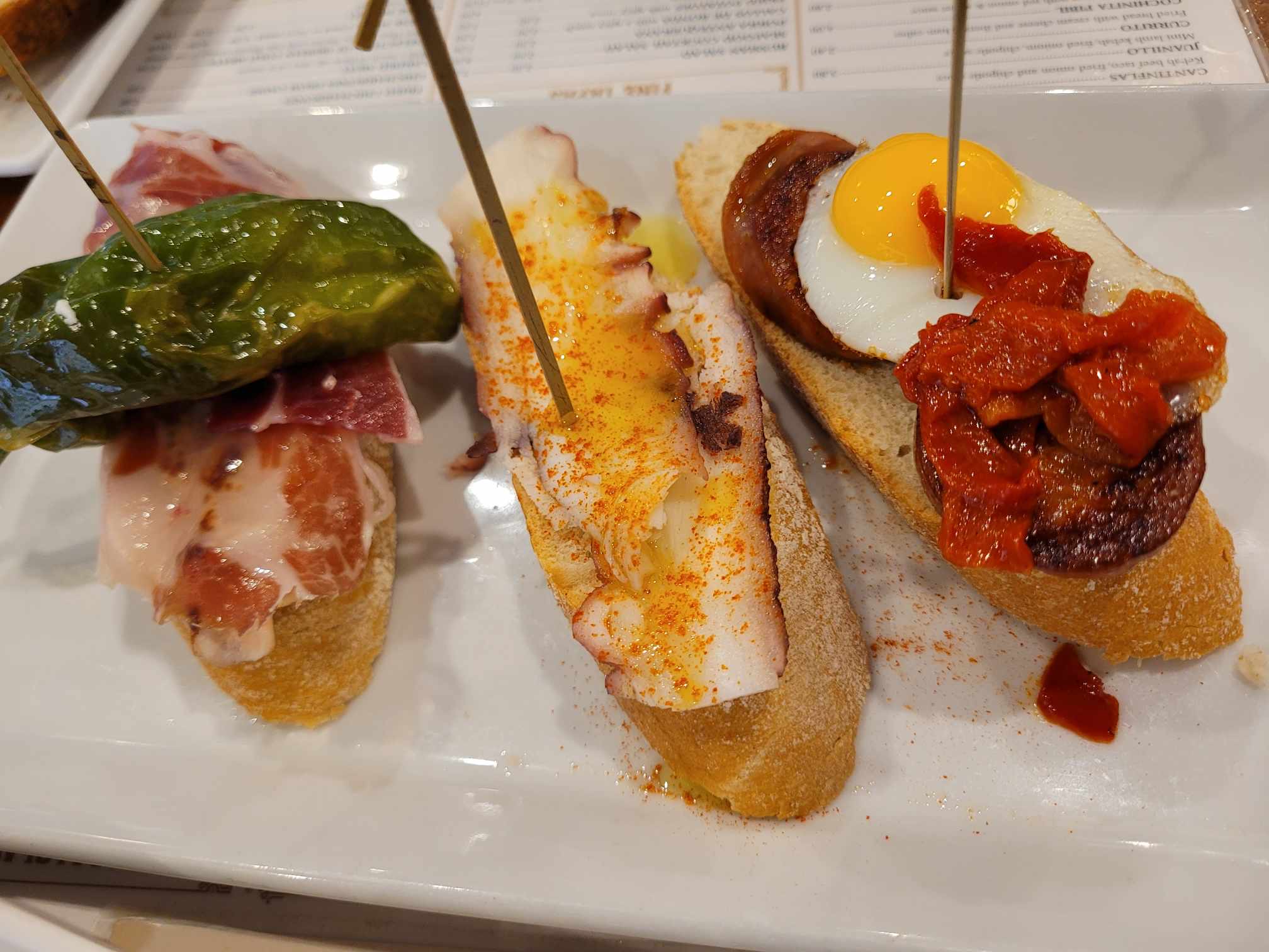 Pintxos from the Basque region.