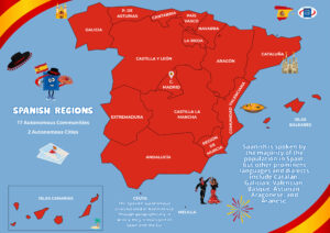Spain Country Regions, Colouring Page and Q&A Sheets