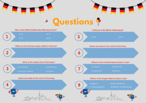 Germany Country Regions, Colouring Page and Q&A Sheets