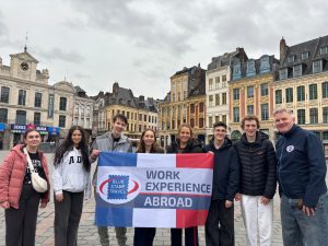 Group Leader, Justin, with his Work Experience Abroad group in Lille, Easter 2026.